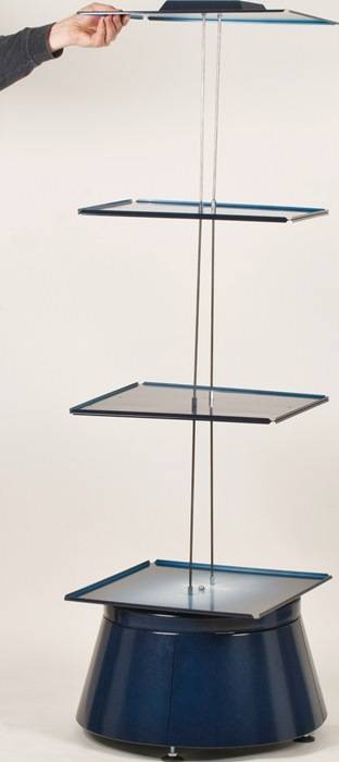 Drehturm B680xT680xH1760mm f.12 Schubl.galvanisiertes Stahlbl.dunkelblau RAACO