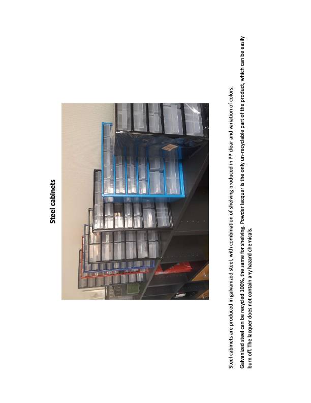 Kleinteilemagazin B306xT150xH510mm Stahlbl.44 Schubl.Poypropylen