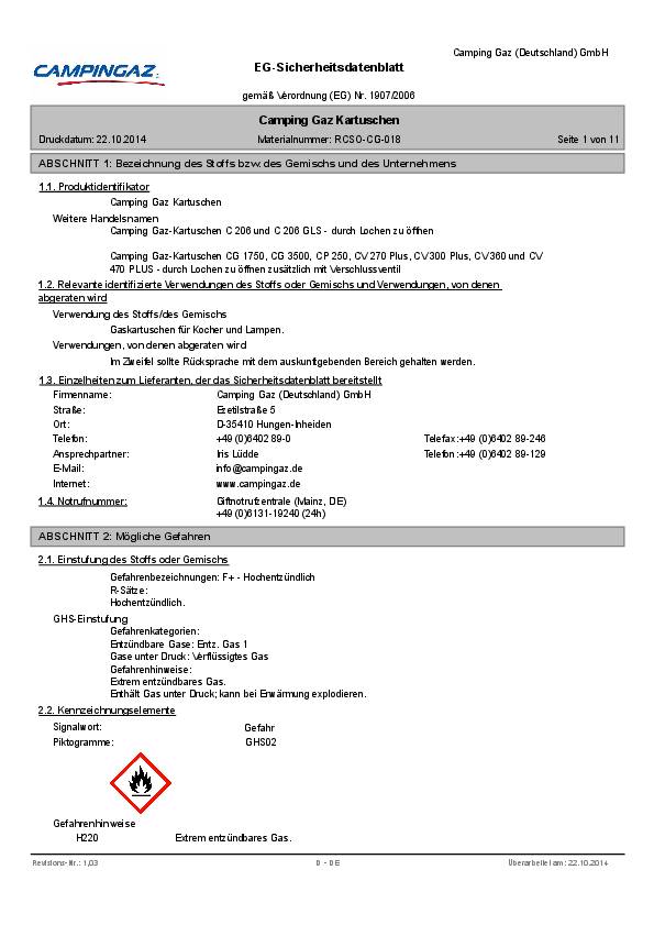 Bunsenbrenner Labogaz 206 55 g/h 200g CAMPINGAZ