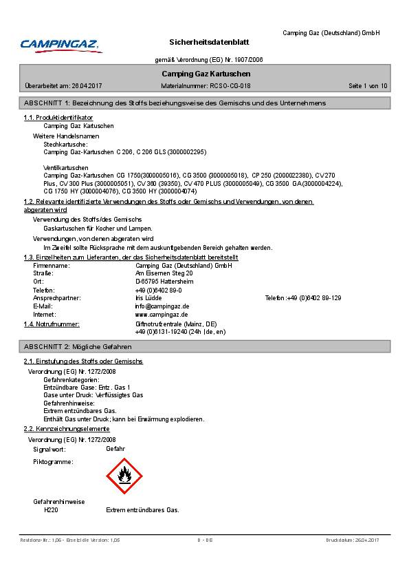 Schraubkartusche CV 360 52g 93 ml CAMPINGAZ