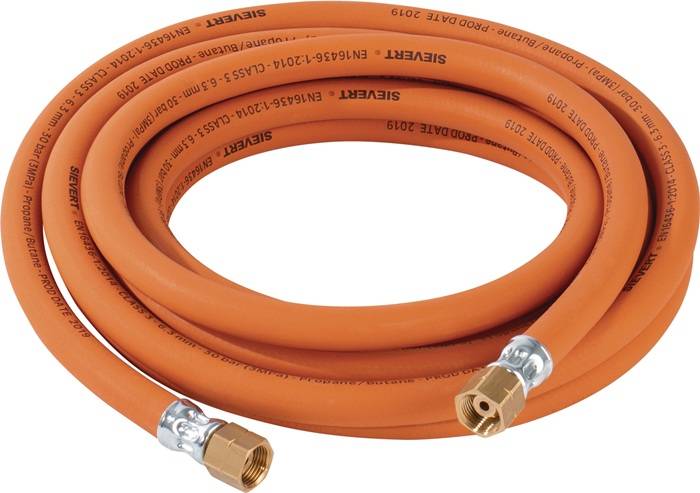 Propangasschlauch 5xmm G3/8" LHxG3/8" LH Hochdruck L.10m SIEVERT