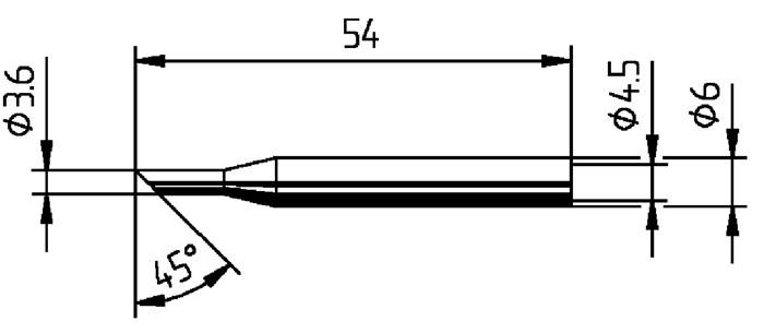 Lötspitze Serie 162 angeschrägt B.3,6mm 0162 LD/SB ERSA 2 Stück