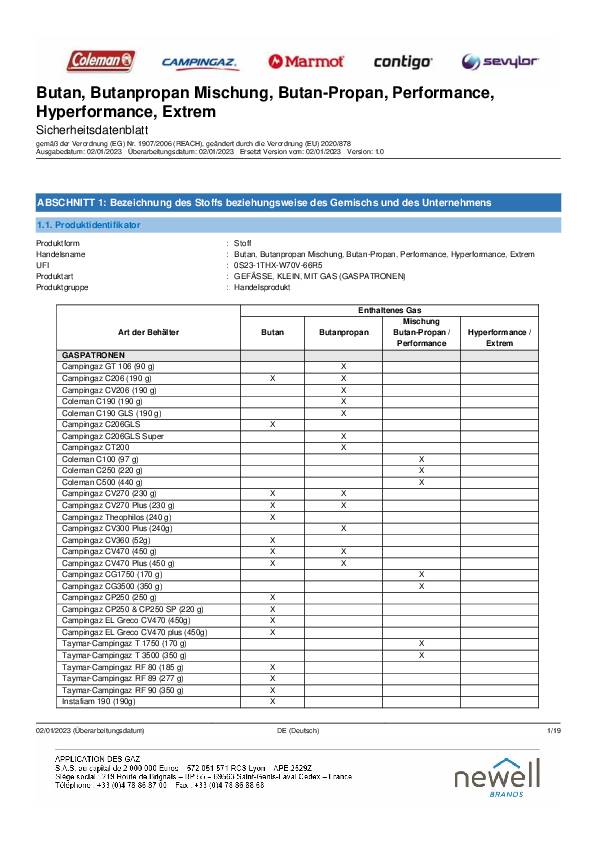 Ventilkartusche CV 470 PLUS 710g 450g CAMPINGAZ