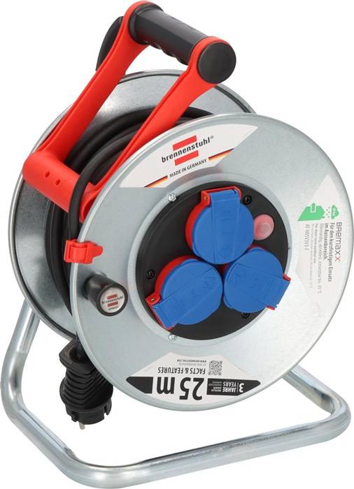 Kabeltrommel Garant S240 25m N05V3V3 3x1,5 mm² 240mm 3 Schutzkon.steckd.