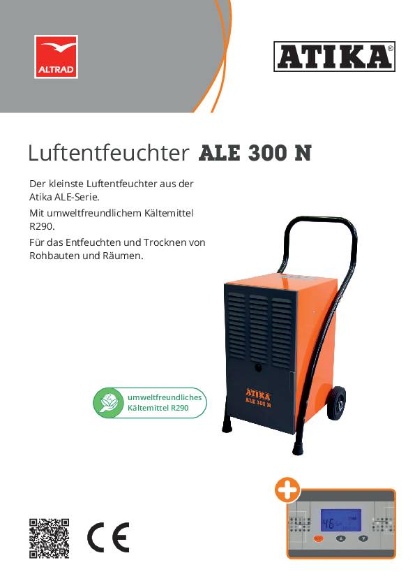 Luftentfeuchter ALE 800N 820 W Luftleistung 680 m³/h 54kg ATIKA