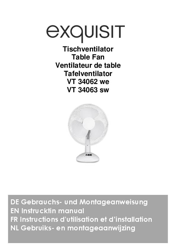 Ventilator VT34063sw D.300mm H.500mm 220-240/50 V/Hz 35 W schwarz EXQUISIT