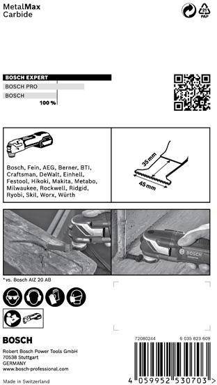 Tauchsägeblatt AIZ 45 AIT B.45mm Eintauch-T.40mm 1 St.Starlock 2608900018 BOSCH