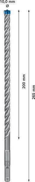 Hammerbohrer Expert SDS-7X D.10mm Arbeits-L.200mm L.265mm SDS-Plus 1 St.BOSCH