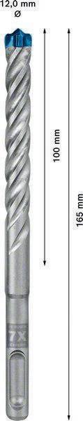 Hammerbohrer Expert SDS-7X D.12mm Arbeits-L.100mm L.165mm SDS-Plus 1 St.BOSCH