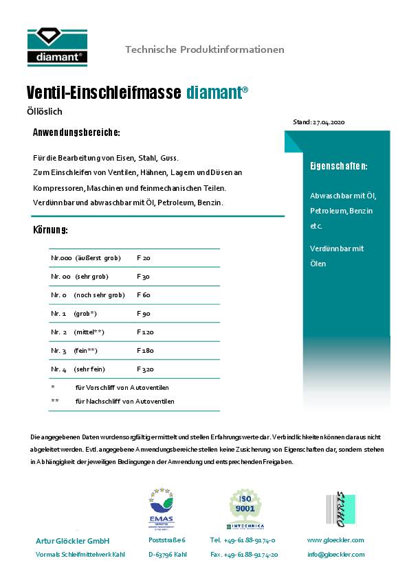 Ventil-Einschleifmasse K.fein grau DIAMANT