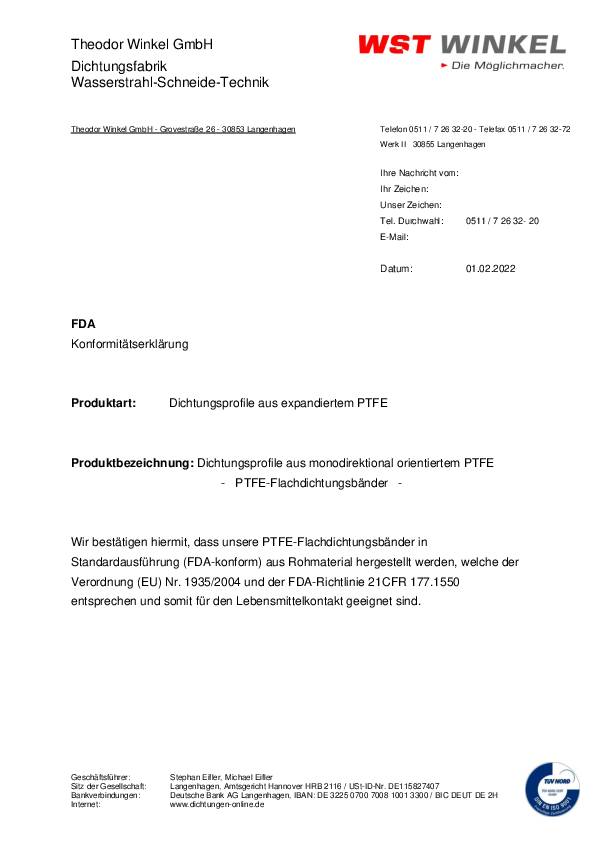 Flachdichtungsband 4360 L25 mxB12mm 4,0mm PTFE Spule