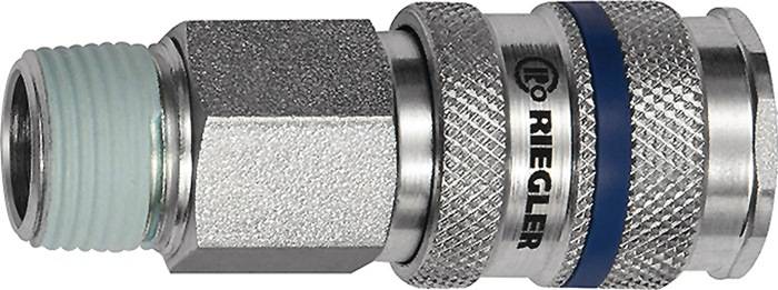 Schnellverschlusskupplung DN 7,8 AG STA Gew.R 1/2 20,95mm RIEGLER