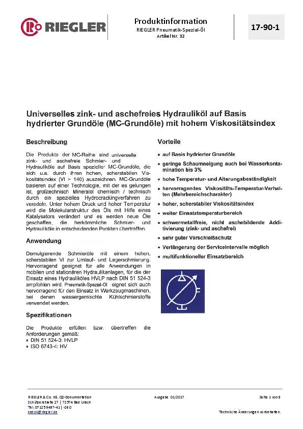 Pneumatikspezialöl 2,5l Kanister RIEGLER