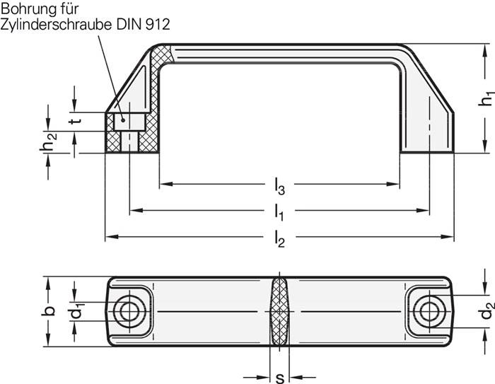 Bügelgriff GN 528 l1 117 ±1mm d1 8,5mm GANTER 10 Stück
