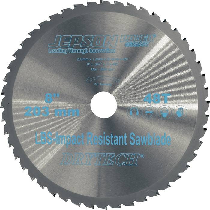 Metallkreissägeblatt Drytech®HM203/48Z D.203mm B.1,2mm HM Bohrungs-D.25,4mm Z.48