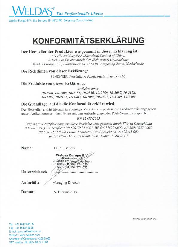 Schweißerhandschuhe Gr.L (9) braun Rindspaltleder 5 PA