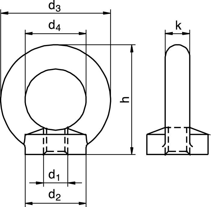 Ringmutter DIN 582 Gew.M6 STA C15 ZN 50 Stück/VE 50 Stück