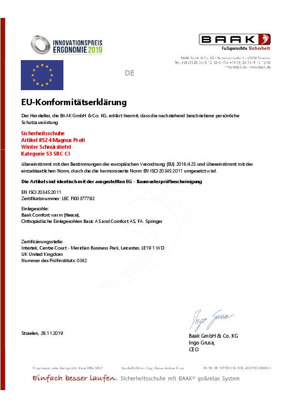 Sicherheitswinterstiefel Magnus-Profi Gr.41 schwarz Leder glatt