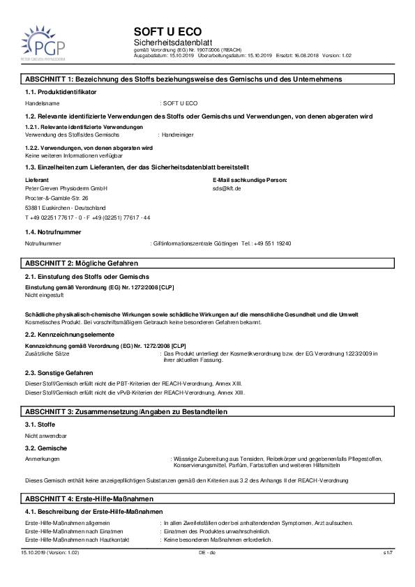Handreiniger SOFT U ECO 2l lösemittelfrei 2000ml Varioflasche PHYSIODERM