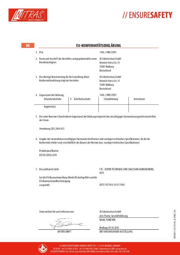 Sicherheitsschuh PRO STEP Gr.43 schwarz/rot S1P SRC ESD EN ISO 20345,EN61340-4-3
