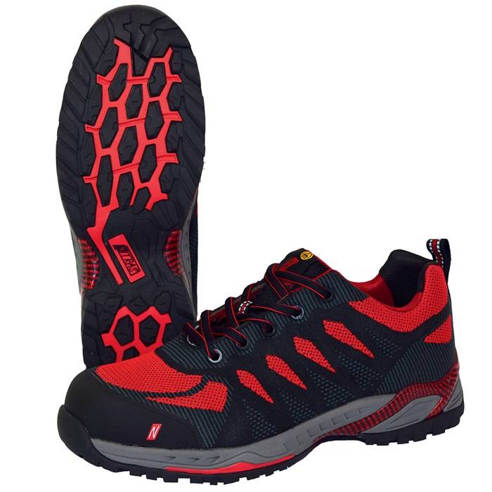 Sicherheitsschuh PRO STEP Gr.43 schwarz/rot S1P SRC ESD EN ISO 20345,EN61340-4-3