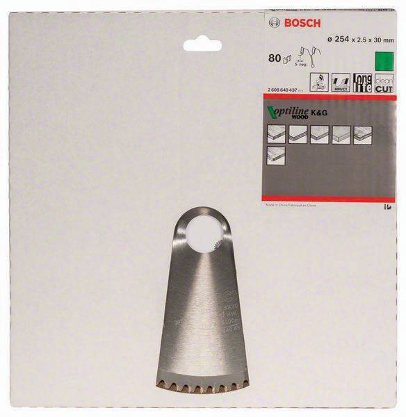 Kreissägeblatt Optiline Wood AD 254mm Z.80 WZ/N Bohr.30mm Schnitt-B.2,5mm