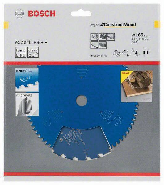 Kreissägeblatt AD 165mm Z.24 WZ Bohr.20mm Schnitt-B.2mm HM BOSCH