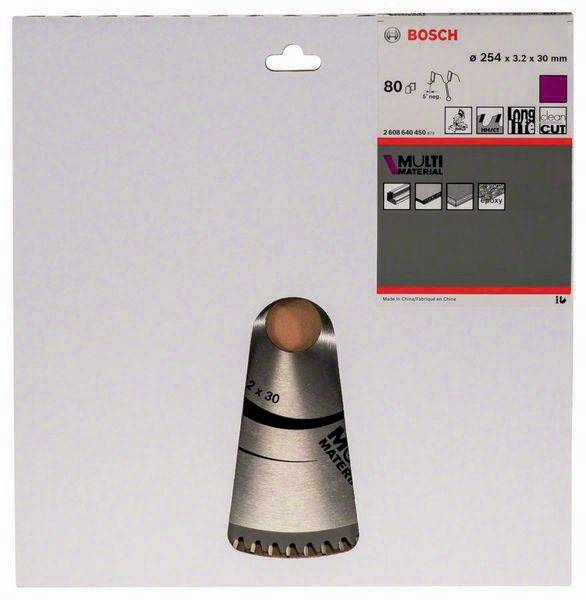 Kreissägeblatt AD 254mm Z.80 HLTCG Bohr.30mm Schnitt-B.3,2mm HM BOSCH