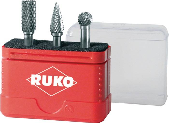 Frässtiftsatz Schaft-D.6mm 3tlg.HM Verz.ZYA-ST/SPG/KUD RUKO