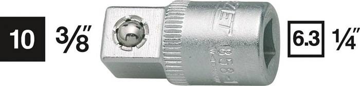 Vergrößerungsstück 858-1 Antr.1/4 Zoll Abtrieb 3/8 Zoll L.26,5mm HAZET