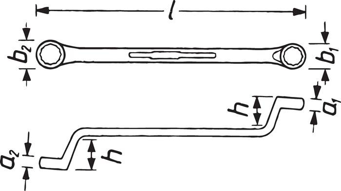 Doppelringschlüssel 630 14x15mm 240mm HAZET