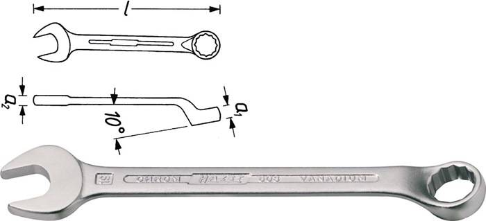 Ringmaulschlüssel 603 SW 22mm L.250mm Form B Spezialstahl HAZET