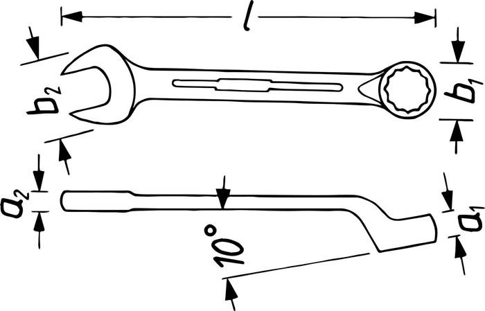 Ringmaulschlüssel 603 SW 22mm L.250mm Form B Spezialstahl HAZET