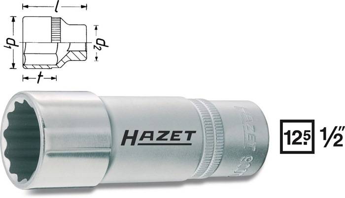 Steckschlüsseleinsatz 900TZ-16 1/2 Zoll SW 16mm L.85mm HAZET