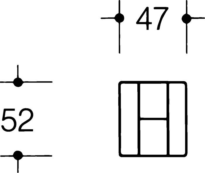 Scharnier DIN li.H.52mm B.47mm PA m.Metalleinleger tiefschwarz,ma HEWI
