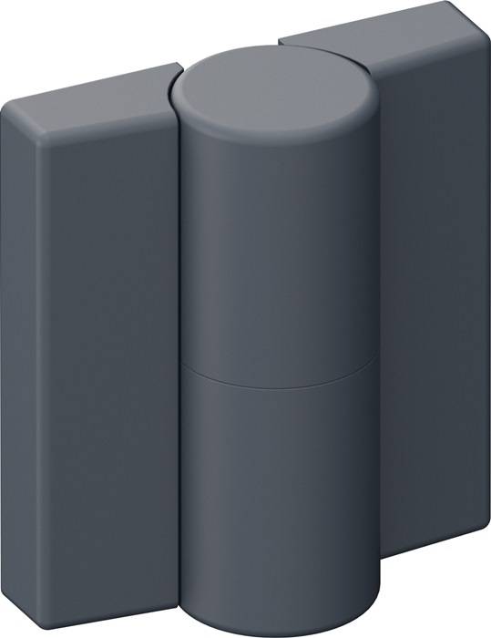 Scharnier DIN li.H.52mm B.47mm PA m.Metalleinleger anthrazitgrau,ma HEWI