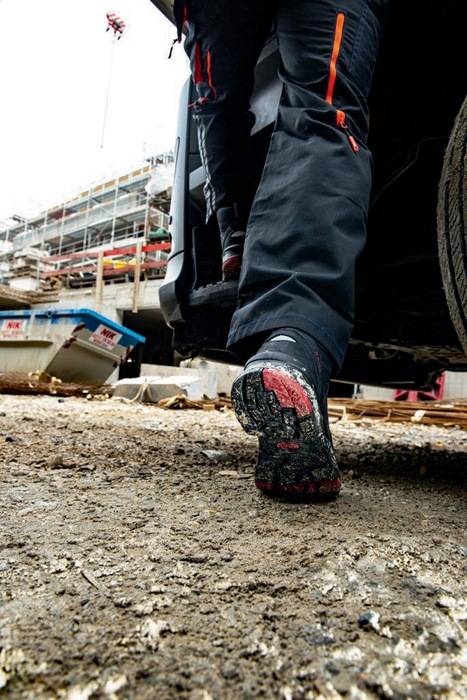 Sicherheitsstiefel Braxton Gr.45 schwarz/rot Leder S3 SRC HRO EN20345 BAAK