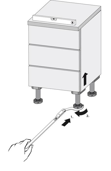 Sockelverstellwerkzeug Metall b.300kg HETTICH