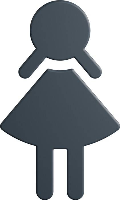 Symbol Frau 801.91B020 PA Farb-Nr.92 B.87mm H.150mm S.3mm HEWI