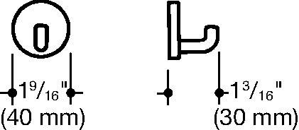 Einzelhaken 801.90B010 rechtwinklig geb.Hak.A.30mm PA ma 98 signalweiß