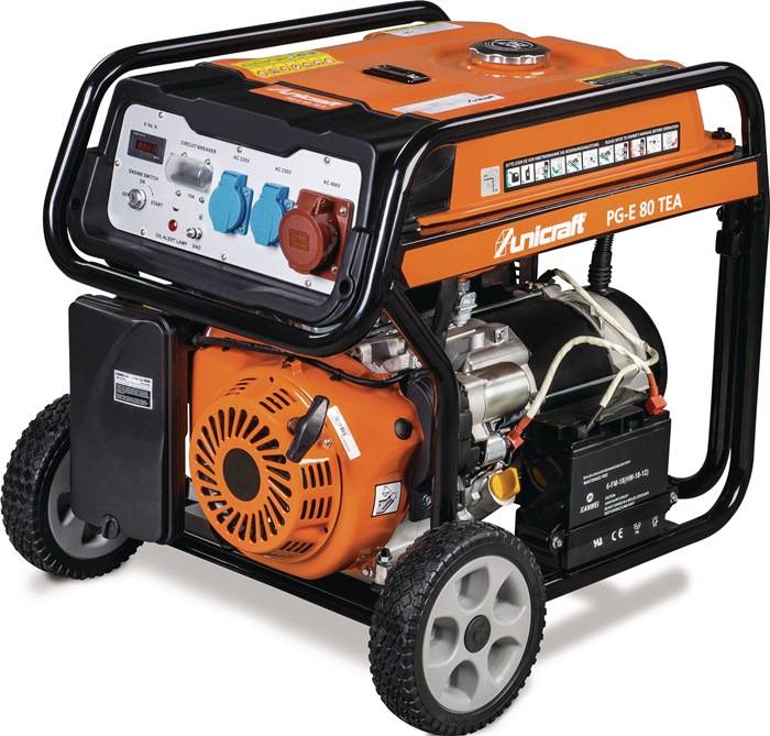 Stromerzeuger PG-E 80 TEA 6,5 kW Benzin UNICRAFT