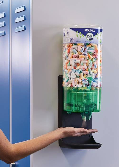 Gehörschutzspender PlugStation TouchFree m.Füllung Spark Plugs (500 Paar) MOLDEX