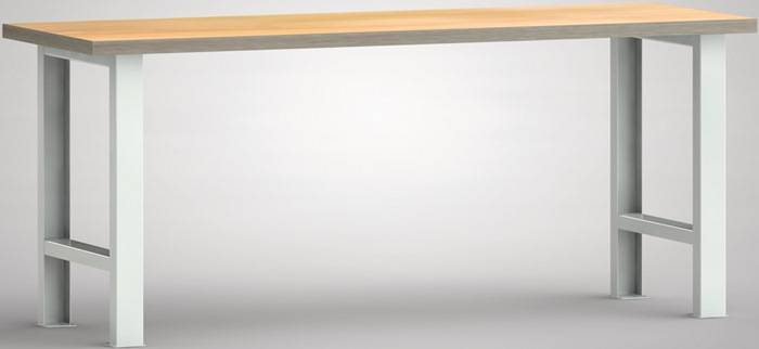 Werkbank B2000xT700xH840mm Buche Multiplex lichtgrau