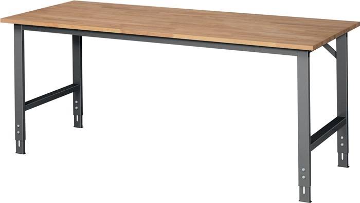 Werktisch Tom B2000xT800xH760-1080mm Arbeitsplatte Buche Gestell anthrazitgrau