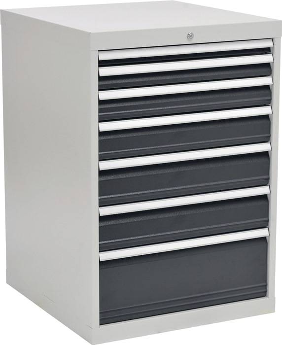 Schubladenschrank H1019xB705xT736mm lichtgrau/grau 7 Schubl.Vollauszug