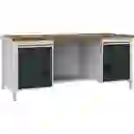 Werkbank grau lichtgrau B2000xH859xT750mm Buche Multiplex 40mm 2 Schubl.2 Türen Werkbank grau lichtgrau B2000xH859xT750mm Buche Multiplex 40mm 2 Schubl.2 Türen