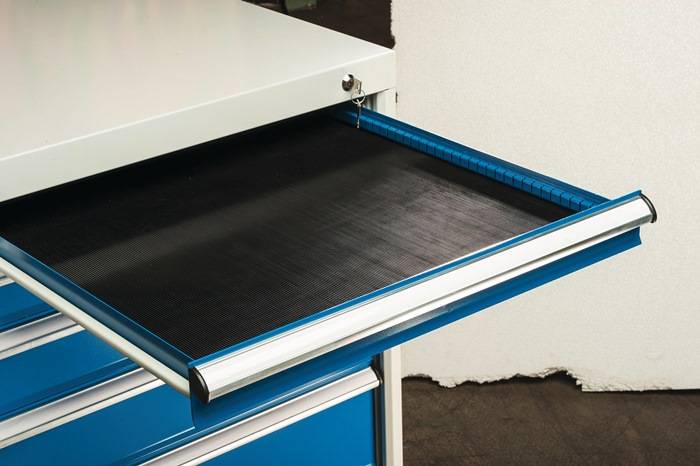 Schubladengummieinlage schwarz f.Schrank-B.572mm f.Schubl.H 50-175mm