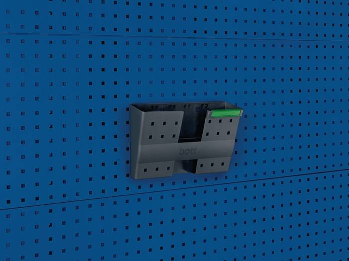 Dokumentenhalter DIN A4 quer Ku.B340xT100xH213mm f.Lochplatten 5St./Btl.BOTT