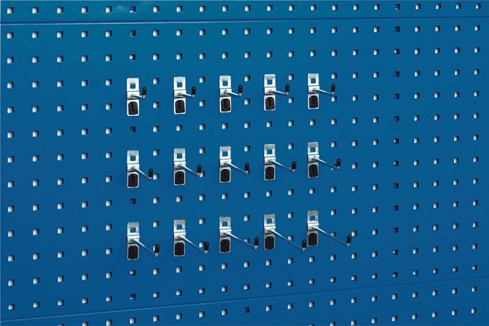 Werkzeughaltersortiment 15-tlg.verz.f.Lochplatten je 5 Hak.T75/100/150mm BOTT