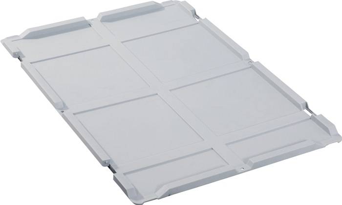 Scharnierdeckel PP L600xB400mm grau f.Transportstapelkasten ALLIT